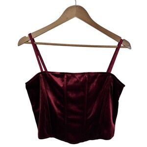 ASTR Maroon Velvet Bustier Corset Top Dark Romantic Gothic Whimsygoth NWT